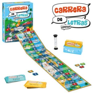 Juego de mesa educativo Carrera de Letras para niños a partir de 7 años, ideal para ampliar vocabulario y desarrollar lenguaje