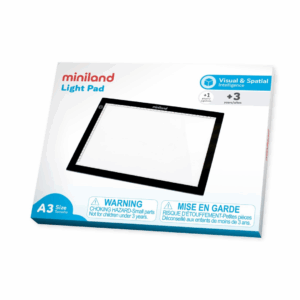 Mesa de luz A3 Lightpad Miniland para actividades sensoriales y educativas en niños desde 3 años