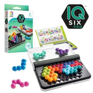 IQ Six Pro de Kiboo, juego compacto de lógica con más de 100 retos para niños y adultos, ideal para desarrollar memoria y pensamiento crítico.